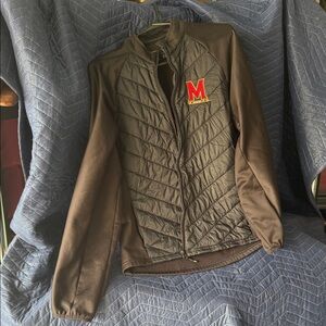 Antigua Black Quilted Women's Puffer Jacket w/ university of Maryland logo